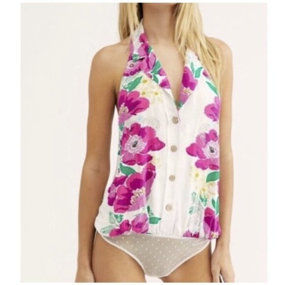 Free People Offshore Floral Halter Bodysuit - Picture 2 of 12